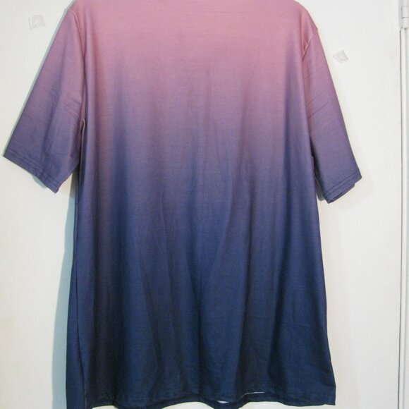 * Unbranded Purple Burnout Blouse XL Henley Buttons - Picture 4 of 4